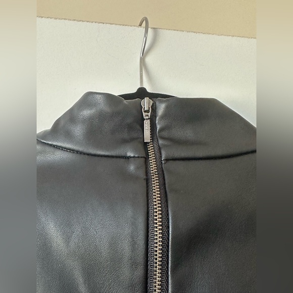 new with tags, vegan leather, size 4 / small black long sleeve dress - Picture 5 of 9